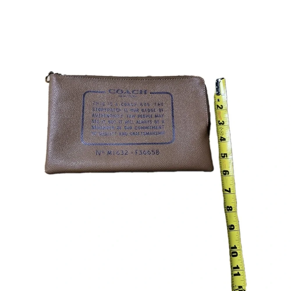 COACH Brown Leather Pouch Clutch Bag 9